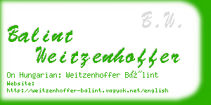 balint weitzenhoffer business card